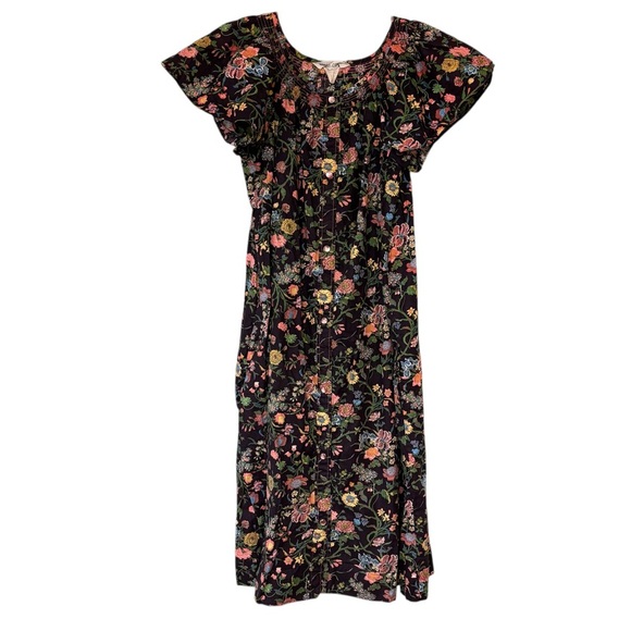 Vintage Models Coat Floral House Dress Snap Front Size Medium - Picture 1 of 10